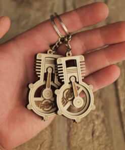 Rotating Engine Piston Keychain
